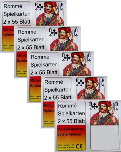 2x55 Romme Spielkarten Set