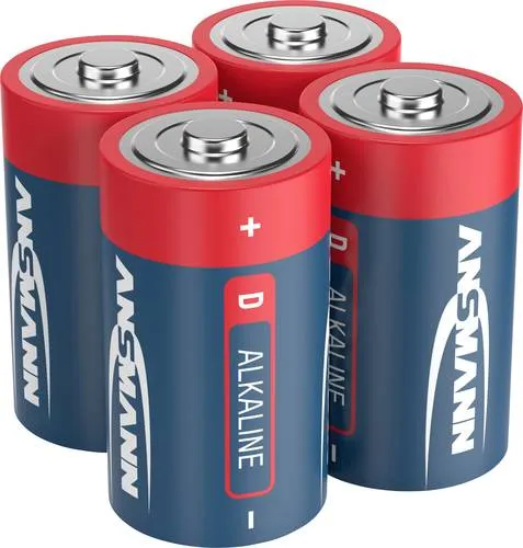 ANSMANN Alkaline Batterien Mono D LR20 1,5V - 4 Stück, langlebig und auslaufsicher, ideal für Radio, Modellbau und LED Taschenlampen