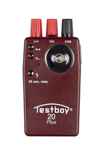 Testboy 20 Plus fremdspannungsgeschützter Durchgangsprüfer CAT II 300 V, Elektriker Werkzeug (berührungsloser Spannungssensor, hochleistungs-LED-Taschenlampe, sekundenschnell), Rot