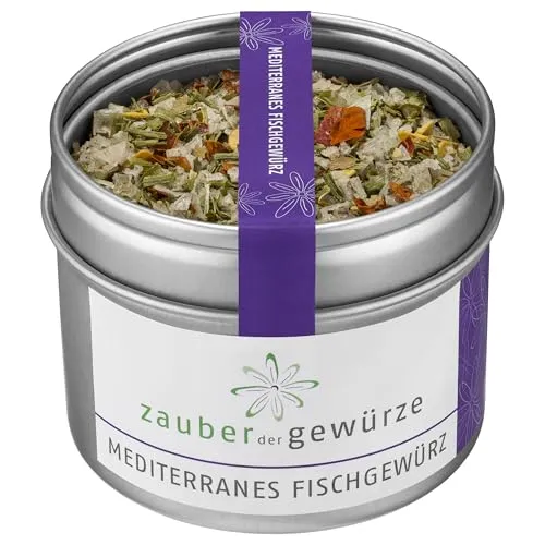 Zauber der Gewürze Mediterranes Fischgewürz - Fischgewürzmischung ideal zum Grillen, Marinieren und Verfeinern von Fisch und Meeresfrüchten, 50 g