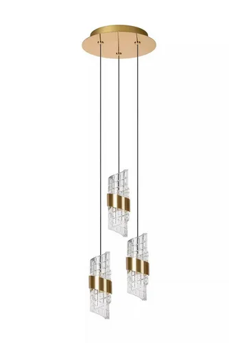 Licht-Erlebnisse Pendelleuchte OXAEL, LED fest integriert, Warmweiß, LED B: 25 cm H: max. 150 cm in Gold warmweiß 2700 K 600 lm Modern