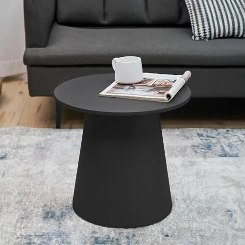 Couchtisch 'Nyd' rund MDF 40 x Ø44 cm Schwarz - Couchtisch, elegantes Design für ein außergewöhnliches Ambiente, pflegeleichte Oberfläche und vielseitig einsetzbar – ideal für Wohnzimmer, Schlafzimmer oder Eingangsbereich.