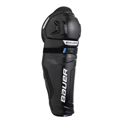 Bauer X Beinschoner Intermediate 2024, 14 Zoll – Optimaler Schutz - Unisex-Beinschoner mit ergonomischer Schienbeinkappe für perfekten Sitz. Der integrierte Oberschenkelschutz und das herausnehmbare, hydrophobe Innenfutter sorgen für höchsten Tragekomfort und Bewegungsfreiheit auf dem Eis.
