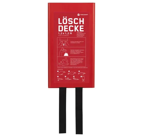 TOOLCRAFT Löschdecke TOOLCRAFT TO-10307442 Löschdecke mit Montagebox 120 cm x 120 cm, 120.00x120.00 cm