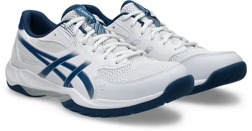 ASICS GEL-ROCKET 12 Hallenschuh, Gr. 49, weiß - Volleyballschuhe mit ASICS GEL-Technologie für optimale Dämpfung und hohen Komfort. Ideal für Badminton, Squash und andere Hallensportarten. Schmutzunempfindliches Synthetik-Obermaterial.