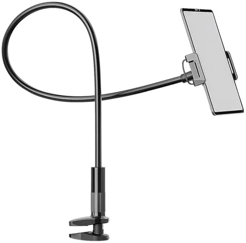 Callstel Schwanenhals-Bettklemme: Universale Schwanenhals-Tablet- & Smartphone-Halterung, 100 cm (Gerätehalterung, Tischhalterung, Stativ)
