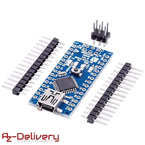 AZDelivery Nano V3 mit FT232RL Chip - Mainboard mit ATmega328P 16MHz, inklusive E-Book für schnelle Projekteinrichtung und einfache PC-Verbindung.