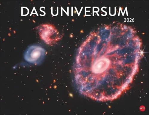 Das Universum Posterkalender 2026: Fotokalender mit Spiralgalaxien und Nachbarplaneten. Wand-Kalender 2026 Posterformat mit Fotos unter anderem vom Hubble-Weltraumteleskop.