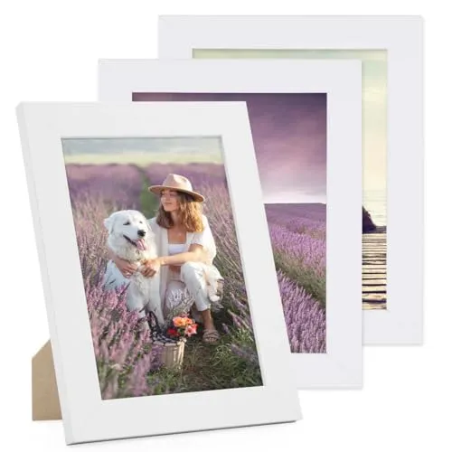 PHOTOLINI Bilderrahmen 3er Set - Einzelrahmen-Set für stilvolle Wanddekoration, inklusive praktischer Mini-Wasserwaage und Bildernägel für einfache Anbringung. Ideal zum individuellen Gestalten Ihrer Bilderwand.