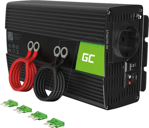 GC INV23 Wechselrichter 24V 1000/2000W - Wechselrichter für 24V DC auf 230V AC, ideal für den mobilen Einsatz. Mit intelligentem Überhitzungsschutz und einfacher Handhabung, perfekt für Camping und unterwegs.