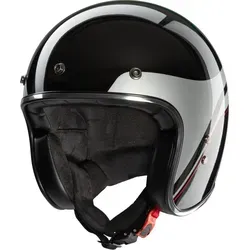 Redbike Jethelm RB-804 Evolution - Schwarz Metallic Silber, Gr. M 57/58 - Motorradhelm mit Fiberglas Helmschale, 2 Schalengrößen und praktischen Helmschirm für optimalen Schutz und Stil.