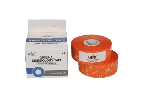 NASARA Kinesiologie-Tape 2,5cm x 5m - 2 Rollen in 9 Farben