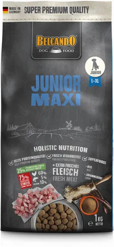 BELCANDO® Junior Maxi 1kg Welpen Trockenfutter Maxi Crocs Hundefutter Welpen