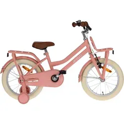 AMIGO Kinderfahrrad Bella 16 Zoll für Mädchen - Jugend- & Kinderfahrräder mit stylischem lachsrosa Design, 3-teilige Kurbel für flüssiges Fahren und Rücktrittbremse für sicheres Bremsen – ideal für Kinder von 4 bis 6 Jahren.