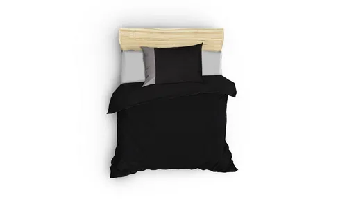 Colorful Cotton Renforcé-Bettwäsche-Set in Schwarz - 155x220 cm - Bettwäsche aus hochwertigem Renforcé, ideal für einen erholsamen Schlaf und pflegeleicht. Perfekt für stilvolle Schlafzimmer.