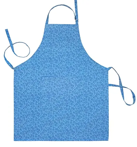 Lashuma Schürze Damen und Männer 80x65 cm, Backschürze blau Druck Kornblume, Kochschürze mit Tasche