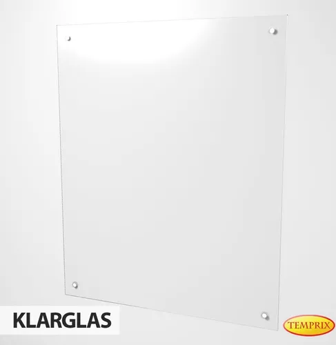 Wärmeschutz aus Glas | Hitzeschutz Klarglas Sundsvall 1100 x 900 x 6 mm | Wandhitzeschutz Funkenschutz Glas Möbelschutz Wandschutz