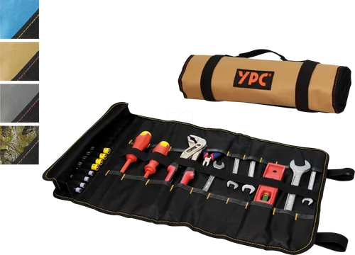 YPC BG00011BKSD - ''VarioRoll XL'' Werkzeug Rolltasche, Sand-Schwarz, 56x34cm