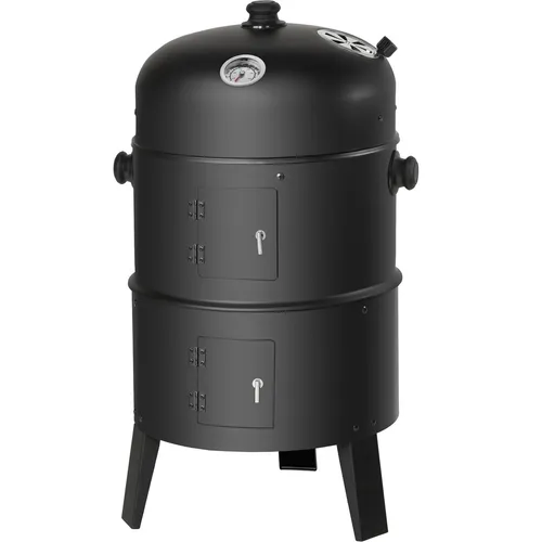 Produktbild tectake Holzkohlegrill Smoker 3 in 1