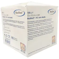 MaiMed Vlieskompressen 10 x 10 cm 4-fach unsteril 10 x 100 = 1000 Stück