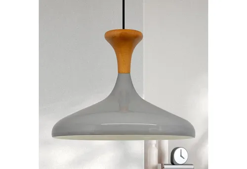 Bamyum Pendelleuchte Champion aus Holz - Retro Pendelleuchte aus Metall mit E27 Fassung, ideal für kreative Lichtgestaltungen über Esstisch oder Tresen. Einfache Installation und individuell dimmbar.