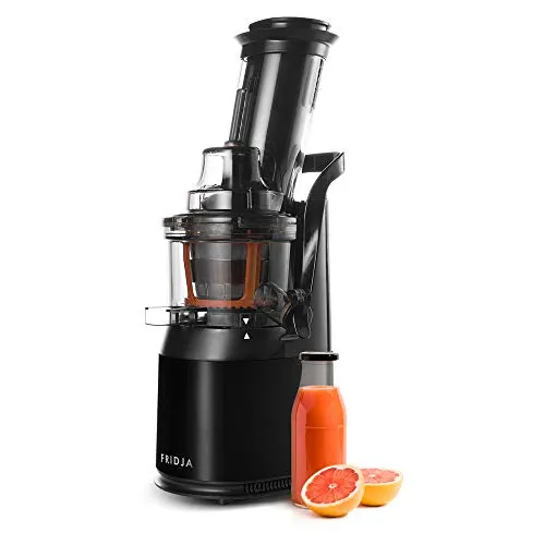 Entsafter Gemüse und Obst – Fruchtsaftpresse Elektrisch Slow Juicer – Saftpresse Kaltpresse für ganze Früchte mit 75mm Öffnung, Edelstahl Sockel, 240W, Spülmaschinenfest, BPA-Frei, Schwarz