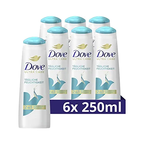 Dove 2in1 Shampoo & Spülung 250 ml - Tägliche Feuchtigkeitspflege für geschmeidiges Haar - 2-in-1 Shampoo & Conditioner für intensive Pflege, macht Haar geschmeidig und bis zu 10x widerstandsfähiger. Ideal für die tägliche Anwendung mit Dove Bio-Restore Komplex.