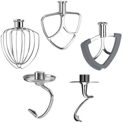 5er Zubehör Set Edelstahl für KitchenAid 4.5-5 Quart Kippkopf-Standmixer