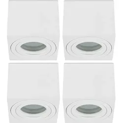Sweet Led 4x Deckenstrahler IP44 - Flache Aluminium Aufbauleuchte für Feuchträume - 4er Set Deckenstrahler aus Aluminium mit IP44-Schutz für Feuchträume. Ideal für Badezimmer und Küchen, direkt anschließbar an 230V ohne Trafo. Schaffen Sie eine freundliche Atmosphäre!