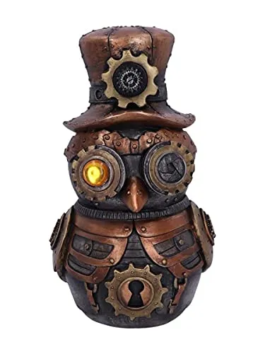 Nemesis Now Hootle D5413T1 Steampunk-Eule mit Zylinderhut, 22,7 cm, Bronze