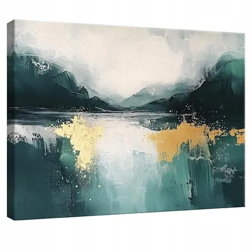 WallArena - Leinwand Bilder - Abstrakt - 60x40 cm Leinwandbilder - Bild auf leinwand - Wandbild XXL groß Wandbilder für Wohnzimmer Schlafzimmer Wohnzimmerbilder Modern kunstdruck - Berge Gebirge