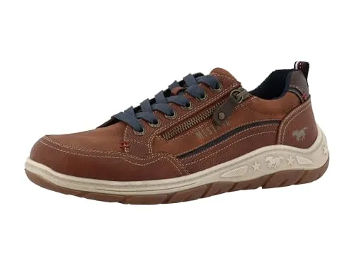 Mustang Herren Sneaker mit Farbschweif und Logosohle 15M0181001, Größe:46 EU, Farbe:Braun - Sportliche Sneaker für Herren mit praktischem Reißverschluss und cooler Logosohle, ideal für jeden Tag und perfekten Tragekomfort.