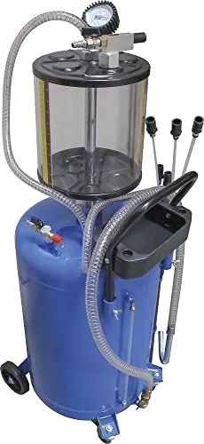 BGS 8545 Druckluft-Öl-Absauggerät 70 l - Ölwannen für sauberes Absaugen von Motor- und Getriebeölen. Mit großem Plexiglasbehälter zur Ölmenge-Kontrolle und 4 Transportrollen für müheloses Rangieren.
