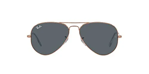 Ray-Ban Sonnenbrille RB3025 AVIATOR LARGE METAL 9202R5 Unisex Roségold Farbe Blau Glasgröße 58 mm