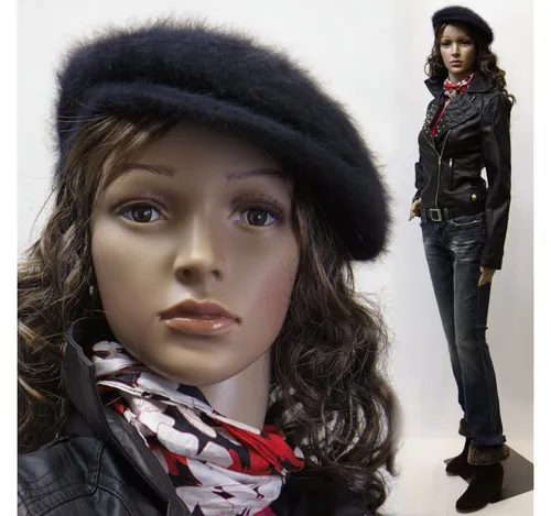 Eurotondisplay Kinderpuppe 175 cm - Weibliche Schaufensterpuppe mit 2 Perücken - Warenpräsentationen: Hochwertige 175 cm große Kinderpuppe mit verstellbaren Elementen, ideal für die Präsentation von Mode und Accessoires.