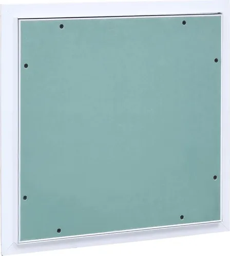 vidaXL Revisionsklappe 300x300 mm mit Aluminium-Rahmen - Praktische Revisionsklappe für einfachen Zugang zu Wänden und Decken. Mit grünem GK-Einlage und Federverschluss für eine grifflose Oberfläche. Ideal für Heizungsverteiler und Hohlräume.