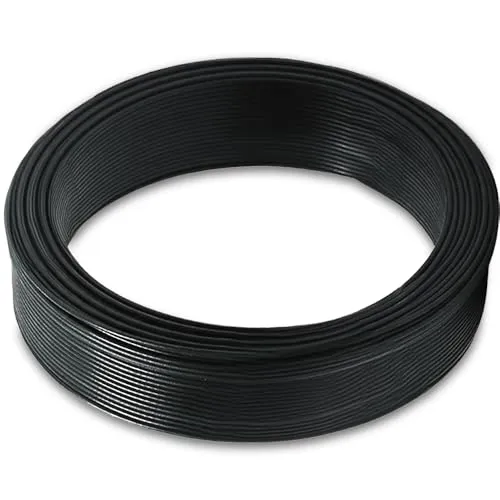 Uoimky 2mm Graht Schwarz, 30M Pflanzendraht blumendraht Bindedraht Gartendraht Gummiert Ummantelt Pflanzenbinder Spanndraht für Kletterpflanzen, Zaun, Basteln