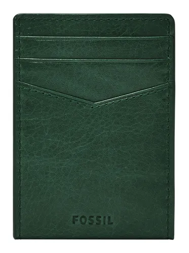 Fossil Kartenetui Andrew aus echtem Leder - Etuis: Praktisches und stilvolles Kartenetui mit Magnetverschluss, ideal für die Hosentasche, aus 100% echtem Leder in Pine Green.