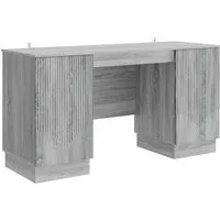 vidaXL Schreibtisch Graues Sonoma 142,5 x 50 x 75 cm - Moderner Schreibtisch aus Holzwerkstoff mit 2 praktischen Regalen und viel Stauraum. Ideal für Home Office oder Wohnräume, bietet er stilvolle Lösungen für jeden Bedarf.