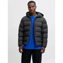 JACK & JONES Herren Jjelements Pu Puffer, Black, x_l - Funktionsjacken, stylische Pufferjacke mit Kapuze und Kordelzug, ideal für kalte Tage und lässige Outfits