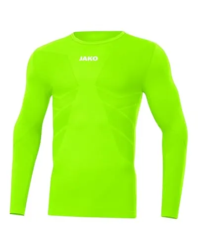 JAKO Herren Comfort 2.0 Longsleeve Neongrün XXL EU - Herren-Shirts mit Keep Dry Funktion, ideal für Sport und Training, sorgt für schnellen Feuchtigkeitstransport und hohen Tragekomfort.