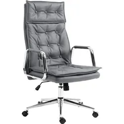 CLP Chefsessel Sotira, Grau, Echtleder, 60x111x65 cm von CLP