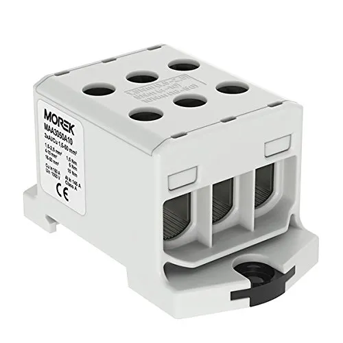 Verteilerblock f. Al/Cu geeignet 6x1,5-50mm2 grau 1pol. 1000V AC/DC Klemme isoliert OTL 50-3 MAA3050A10 Morek 4283