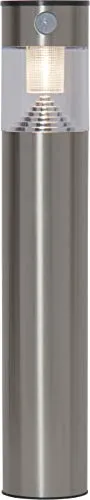 Star Trading Solar-Gartenleuchte Marbella mit Bewegungssensor - Lampen - Elegante Solar-Gartenleuchte aus Edelstahl mit Bewegungssensor, spendet warmweißes Licht und schaltet sich automatisch bei Dunkelheit ein, ideal für sichere Wege im Freien.