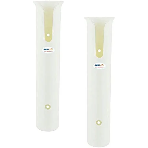 POFET 2-teilige Stangen Wandhalterung für Angelrutenhalter Röhrenglieder Angelrutenhalter Rackauflagen mit Schrauben - Weiß