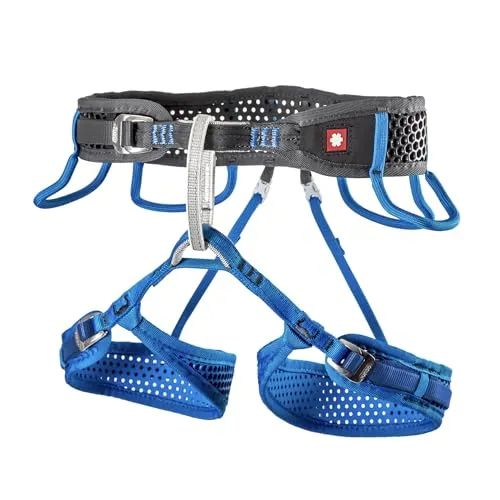 Ocun WeBee Klettergurt M - Leichter und atmungsaktiver 3-Schnallengurt fürs Sportklettern, waschbar und langlebig mit 4 Materialschlaufen und 2 Werkzeugträger-Slots.
