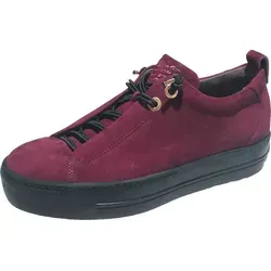 Paul GREEN Schnürhalbschuhe in Rot, Gr. 4 – SuperSoft - Stylische Schnürhalbschuhe von Paul Green aus hochwertigem Samtleder in auffälligem Rot. Mit elastischen Senkeln für einfaches An- und Ausziehen sowie einer komfortablen Plateausohle für den perfekten Look im Alltag.