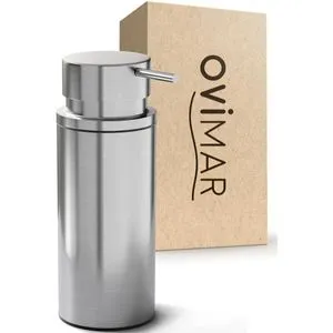 ovimar Seifenspender aus Edelstahl in Silber - Eleganter Seifenspender aus hochwertigem Edelstahl, perfekt für ein modernes Badezimmer-Design und sorgt für eine stilvolle Handhygiene.