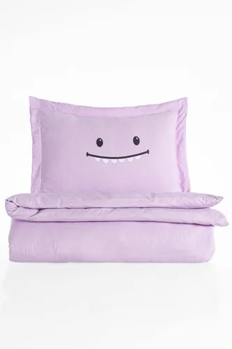 Einzelbettbezug Set Lila 135 x 200 cm - Hochwertiges Bettwäsche-Set aus 65 % Baumwolle und 35 % Polyester, maschinenwaschbar und pflegeleicht. Ideal für einen erholsamen Schlaf und stilvolle Akzente in Ihrem Schlafzimmer.