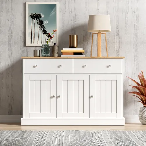 Merax Sideboard mit 2 Schubladen und 3 Türen